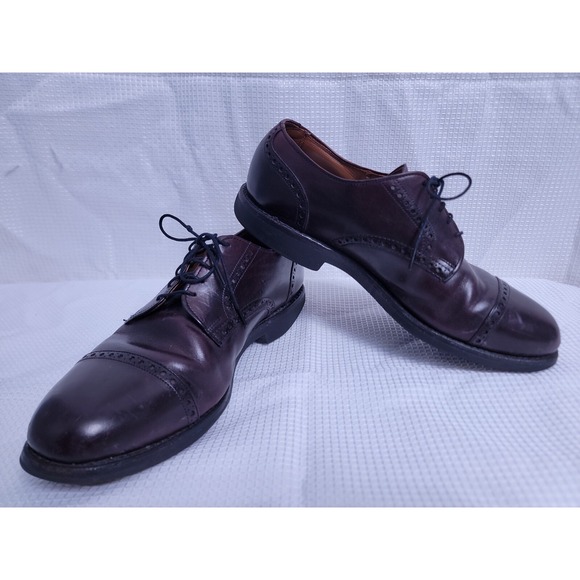 Allen Edmonds Clifton Leather Lace Up Burgundy Oxford Dress Shoes Mens size 9 B - Picture 2 of 11